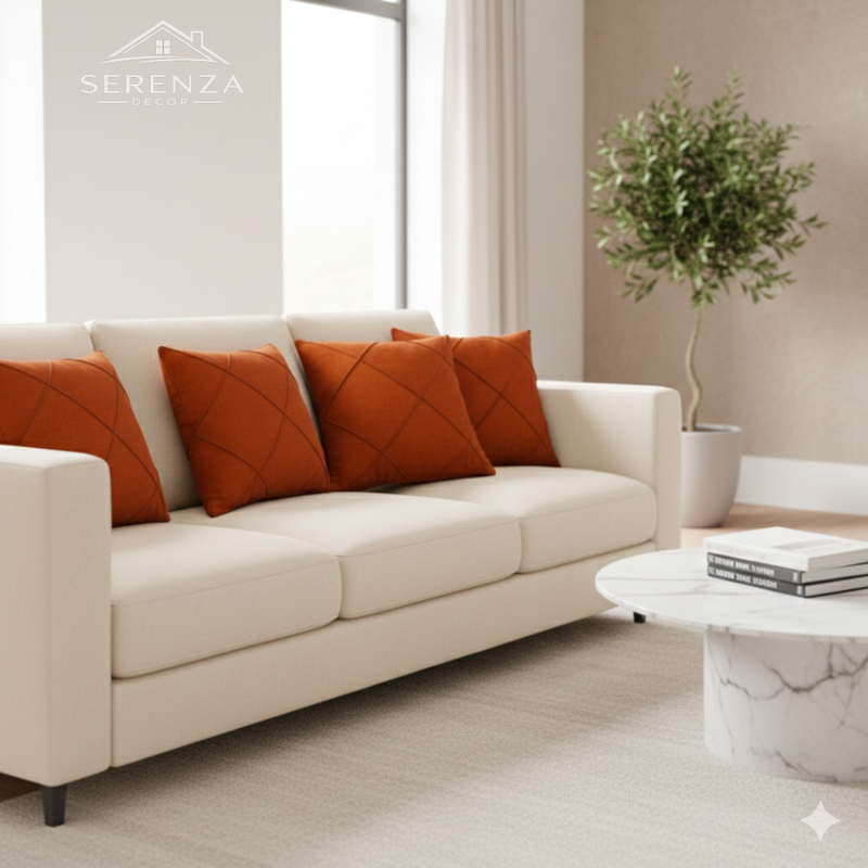 Kit com 4 Almofadas Cheias em Suede Drapeada – 45 x 45 cm