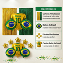 Kit Decoração Brasil — Balões Metalizados 10 Peças