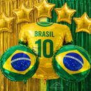 Kit Decoração Brasil — Balões Metalizados 10 Peças