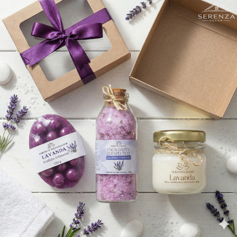 Kit Spa em Casa Premium – Relaxamento Completo com Vela, Sabonete e Escalda-Pés