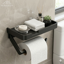 Suporte para Papel Higiênico com Prateleira Multiuso para Banheiro – Instalação Sem Furos