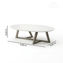 Mesa de Centro Moderna com Estrutura em MDF, MDP e Pinus – 90 cm