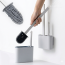 Escova Sanitária 2 em 1 com Suporte: Limpeza Rápida e Sem Sujeira