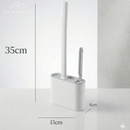 Escova Sanitária 2 em 1 com Suporte: Limpeza Rápida e Sem Sujeira