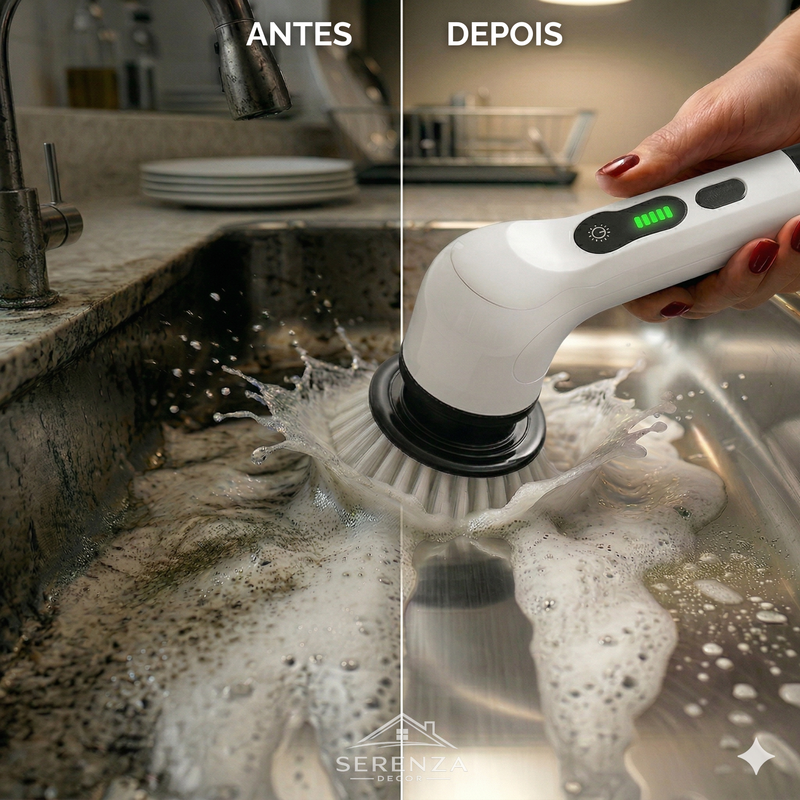 Escova Elétrica UltraClean Pro™ – Limpa em Segundos o que Você Leva Horas Esfregando