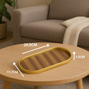 BANDEJA ESPELHADA DECORATIVA MULTIUSO BANHEIRO LAVABO SALA PRETO DOURADO