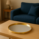 BANDEJA ESPELHADA DECORATIVA MULTIUSO BANHEIRO LAVABO SALA PRETO DOURADO