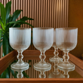 Jogo Taça de Vidro Grossa Até 12 Unidades Sofia Grafiato 380 ML Sofisticada e Elegante