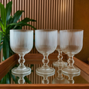 Jogo Taça de Vidro Grossa Até 12 Unidades Sofia Grafiato 380 ML Sofisticada e Elegante
