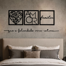 Kit 3 Quadros Decorativos com Frase em MDF