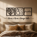 Kit 3 Quadros Decorativos com Frase em MDF
