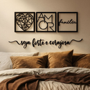 Kit 3 Quadros Decorativos com Frase em MDF
