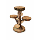 Base Madeira Rústica 40cm Suporte para Vasos 4 Suportes Jardim Decoração Natural Tronco